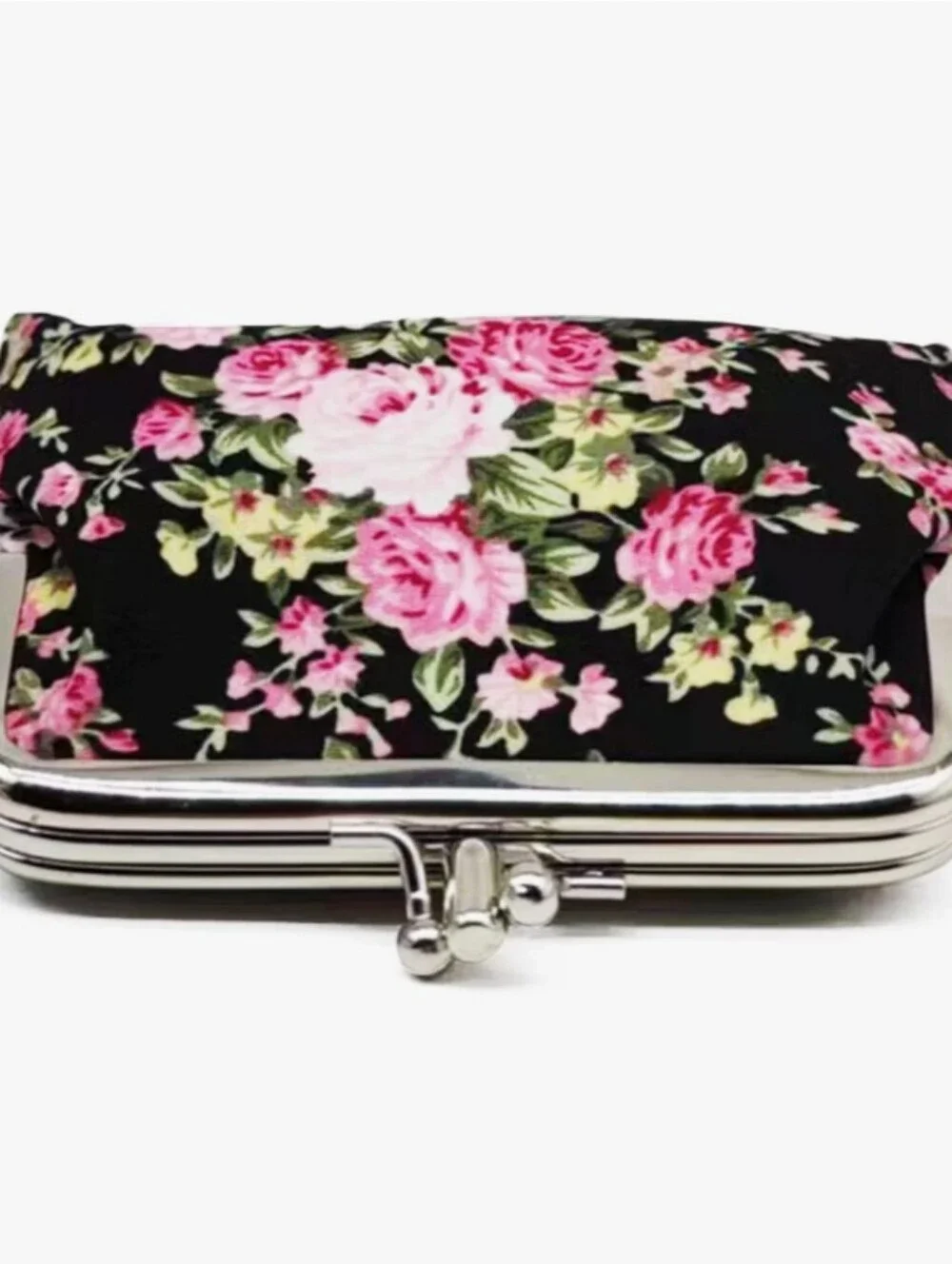 💙 2 For $40 Vintage Floral Kiss Lock Coin Purse Pocket Change Pouch